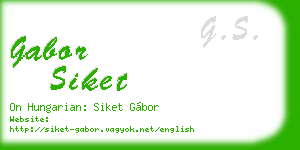 gabor siket business card
