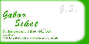 gabor siket business card